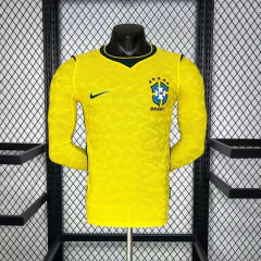 Brésil Domicile Jaune 2026/27 Manches Longues Version Joueur