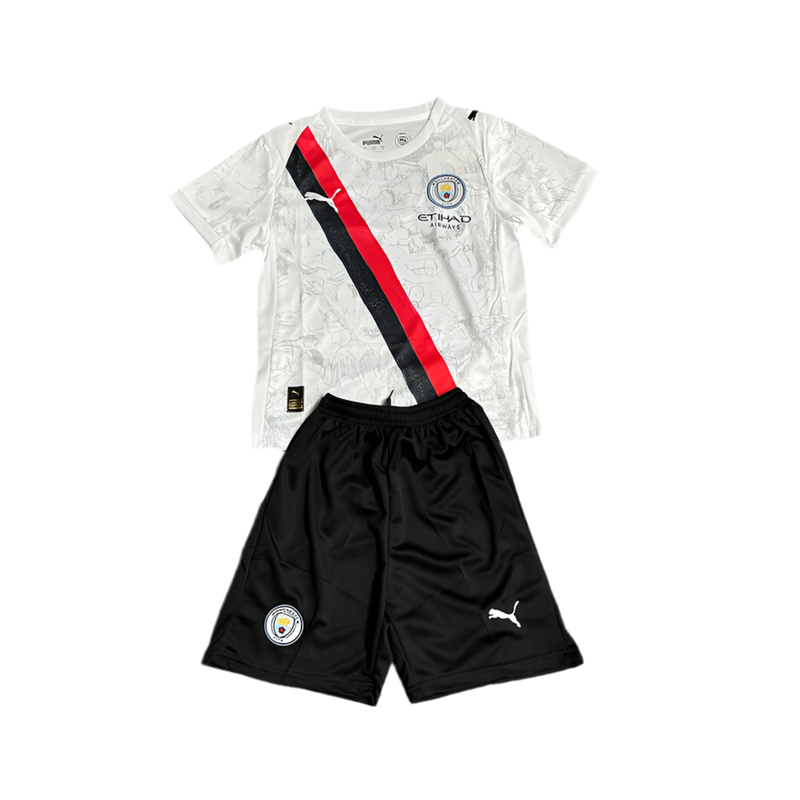 Kit Enfant Manchester City Extérieur Blanche 2025/26