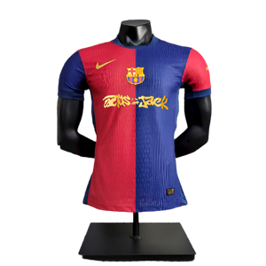 Barcelone Domicile Bleu/Rouge 2024/25 · Version Joueur