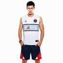 Tenue d'entraînement PSG 22/23 (haut sans manches) – blanc et gris à rayures