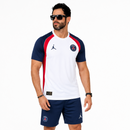 Tenue d'entraînement PSG 22/23 (manches courtes) – Blanc, bleu et rouge