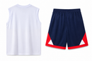 Tenue d'entraînement PSG 22/23 (haut sans manches) – blanc et gris à rayures