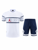 Tenue d'entraînement PSG Jordan Édition 22/23 (haut à manches courtes) – Blanc
