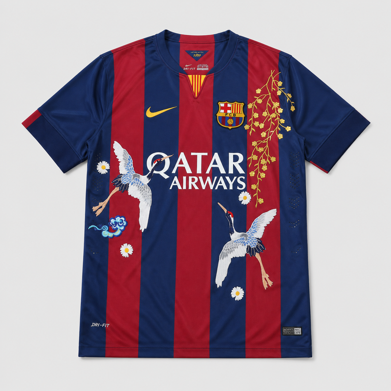 Barcelone Rétro Domicile Brodé 2014/15