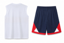 Tenue d'entraînement PSG 22/23 (haut sans manches) – blanc avec bande rouge