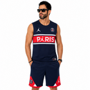 Tenue d'entraînement PSG 22/23 (haut sans manches) – bleu foncé avec bande rouge