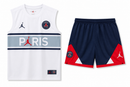 Tenue d'entraînement PSG 22/23 (haut sans manches) – blanc et gris à rayures