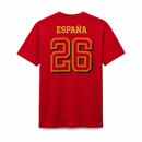 Les champions du monde espagnols de 2026/27 célèbrent en t-shirt rouge