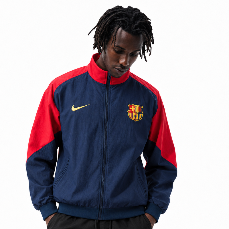Barcelone Coupe-vent Bleu Marine et Rouge 2025/26